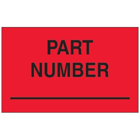 Bsc Preferred 1 1/4 x 2'' - ''Part Number'' Fluorescent Red Labels BUY00016263